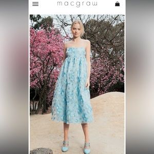 NWT Macgraw blubell organza floral midi dress